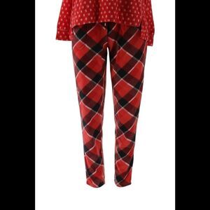 Comfort Code Women's Sueded Microfleece PJ Jogger Pant Red Check - Regular